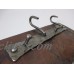 4 Hook Rustic Key Holder Medieval Faux Patina Hammered Steel Wood Wall Mount   111952397605